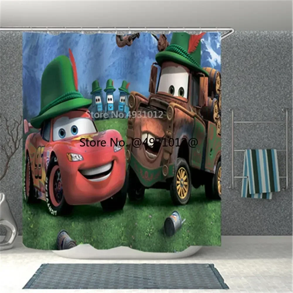 Disney Молния Маккуин автомобиль занавеска для душа ванной Декор водонепроницаемый