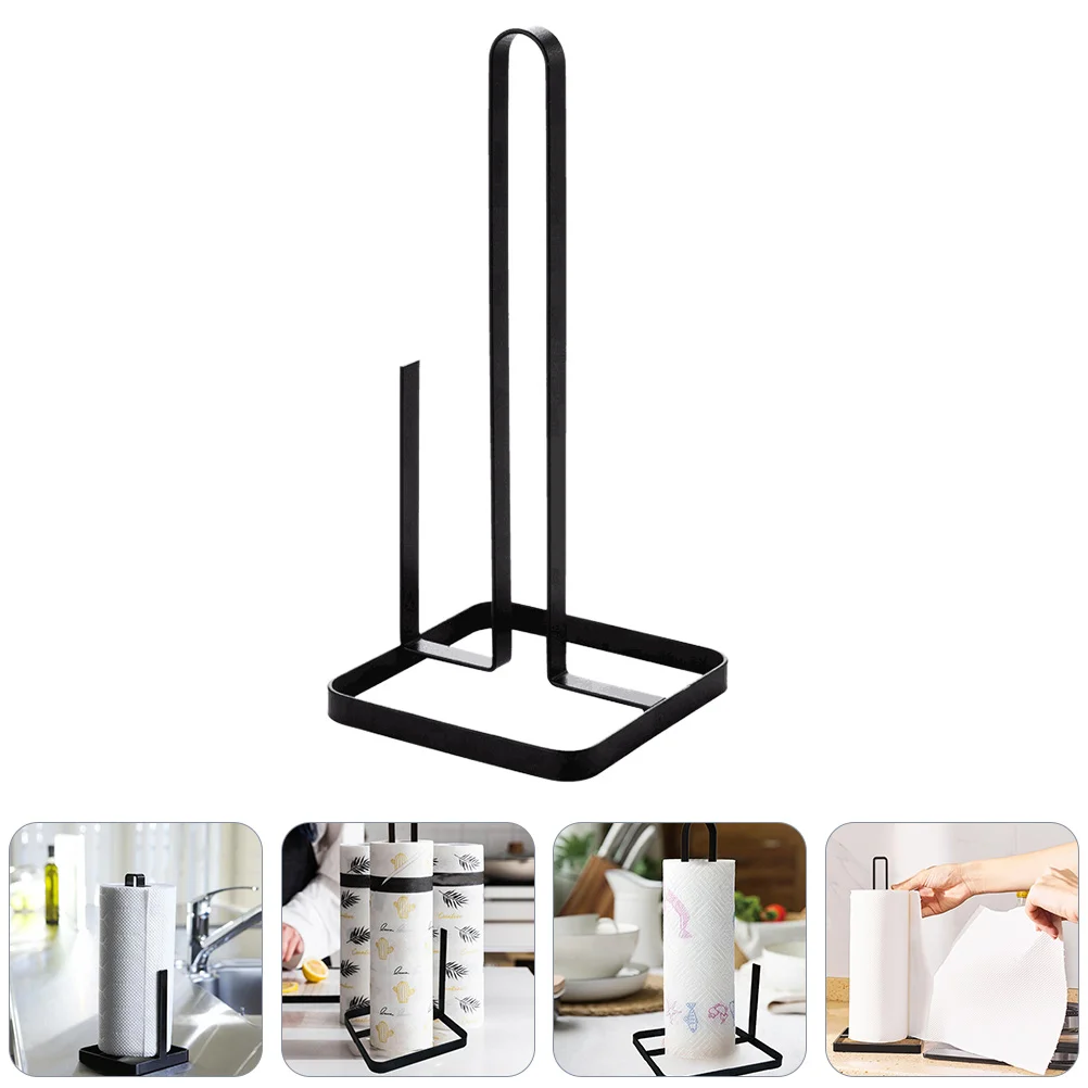 

Holder Paper Toilet Roll Stand Towel Rack Tabletop Tower Tissue Metal Free Standing Storage