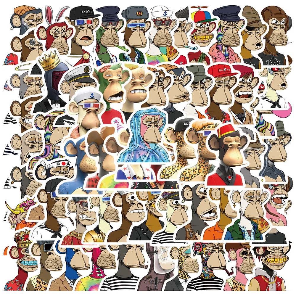 

10/30/50PCS New Monkey Animal Sticker Pack Cartoon Creative Animation Kids Computer Table Chair Decoration Waterproof Wholesale