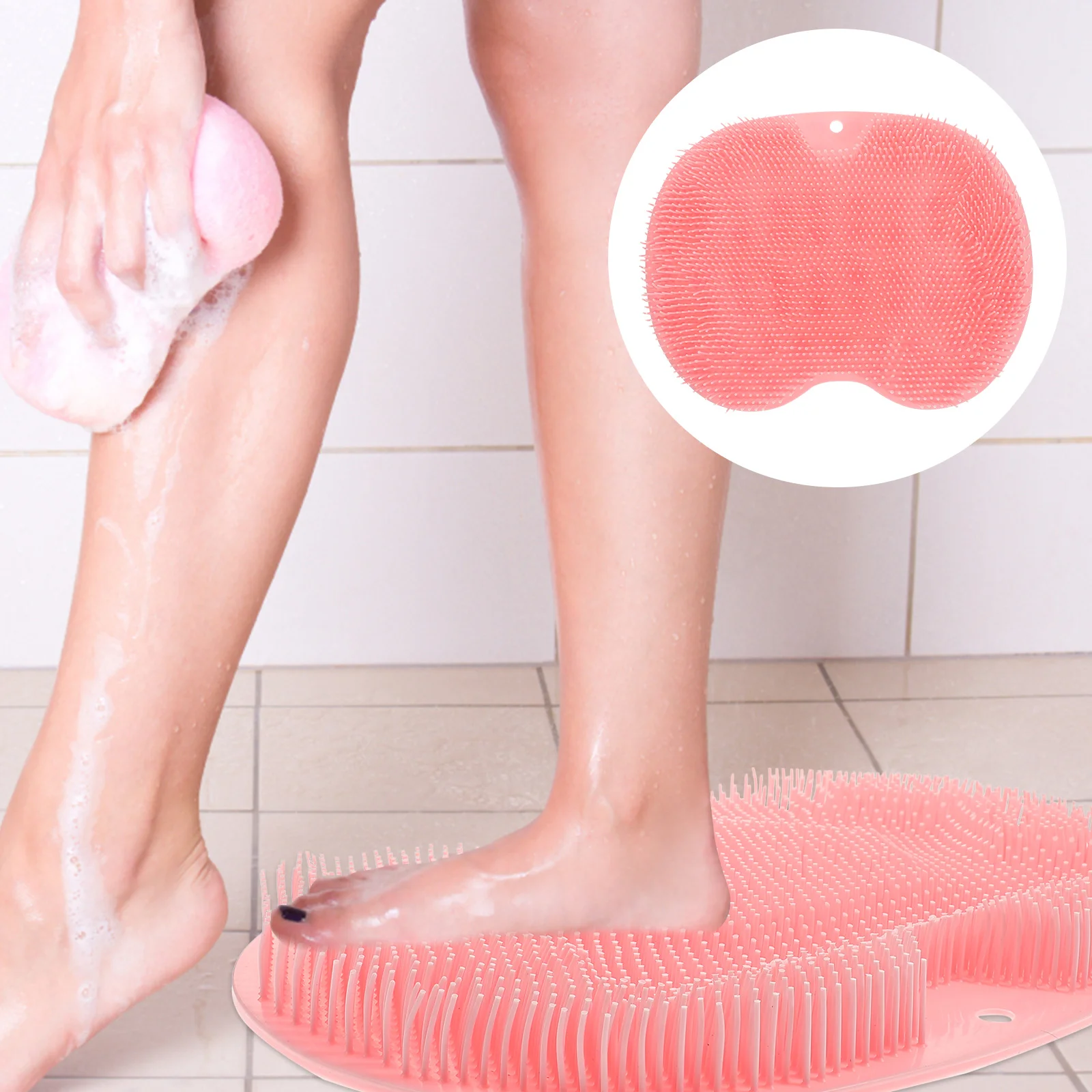 

Foot Shower Scrubber Matbrush Cleanerback Bathpad Feet Wash Useacupressure Suction Scrubbers Cup Spa Body Floor Scrubbing Skin