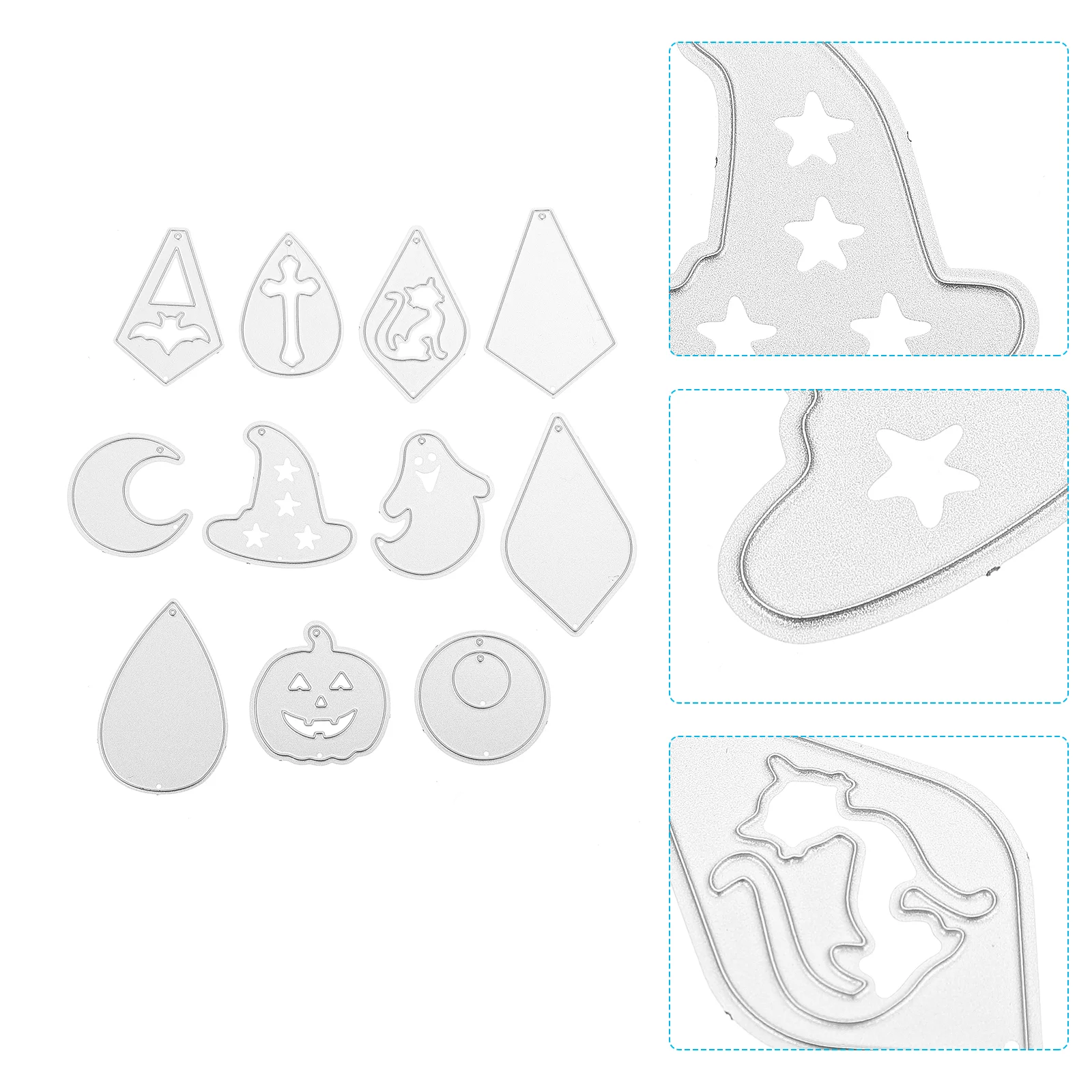 

11 Pcs Earring Die Handmade Cutting Making Dies Halloween Earrings Metal Stencil Embossing Carbon Steel Mold