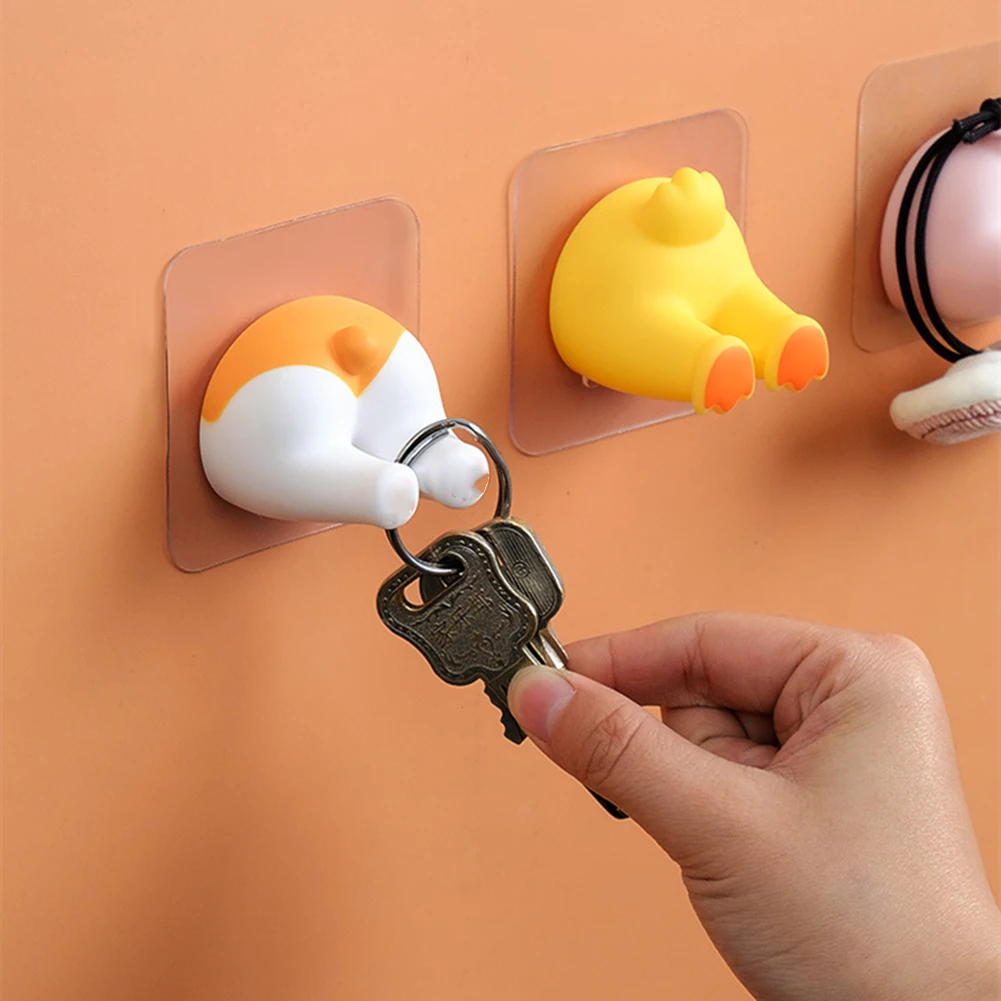 Lovely Cartoon Animal Tail Shape Sucker Kitchen Bathroom Wall Hook Strong Vacuum Suction Cup Hot Creative Decor Hook Animal Hook images - 6