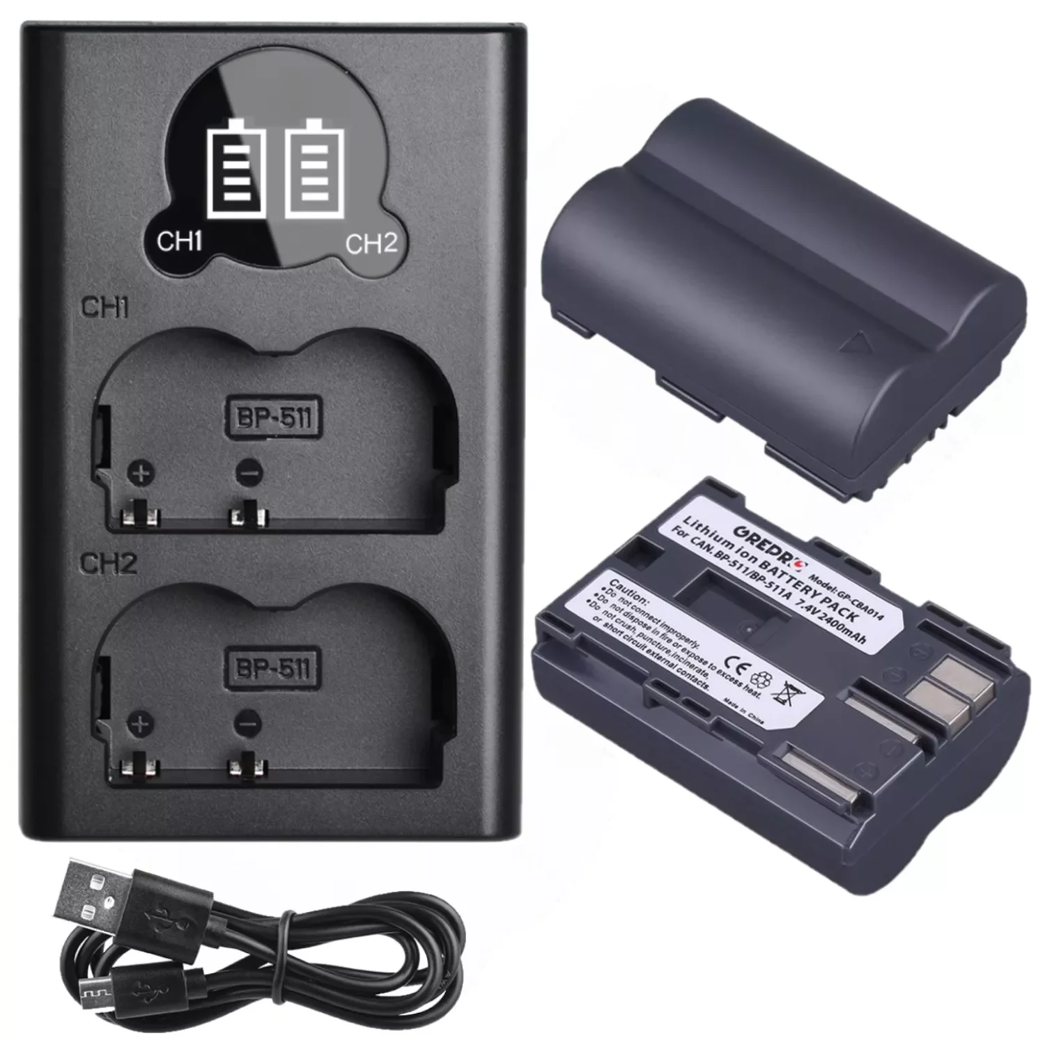 

BP-511A BP-511 Battery + BP511 BP511A Battery Charger for Canon EOS 40D 5D 50D 20D 300D 10D 30D 5D Mark I, PowerShot G1 G2 G3 G5