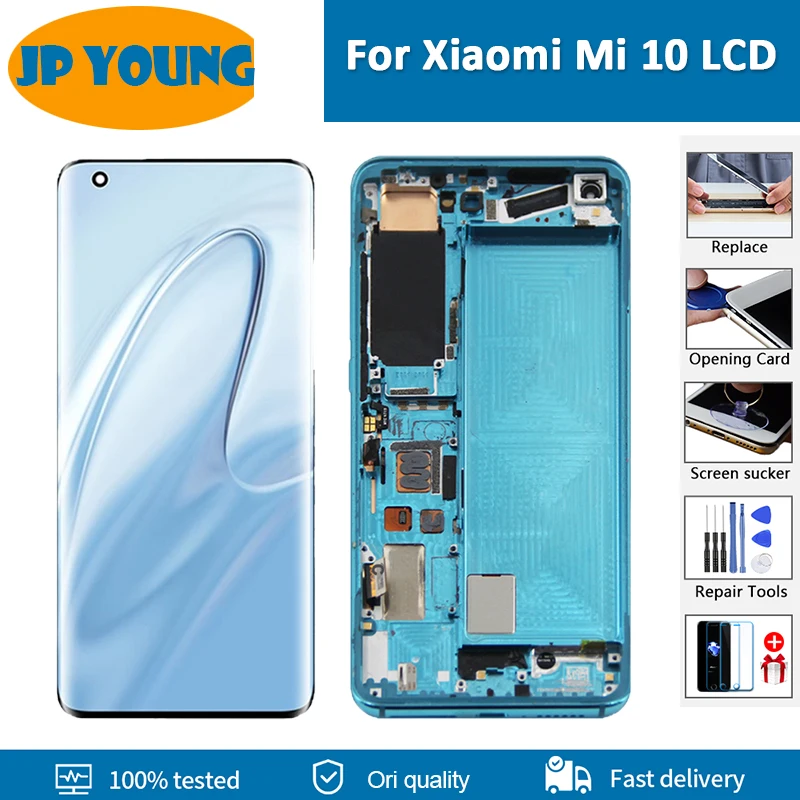 Фото 6,67 ''оригинальный AMOLED для Xiaomi Mi 10 LCD M2001J2G дисплей сенсорный экран дигитайзер экран в сборе для Xiaomi Mi 10 Pro 5G lcd №1