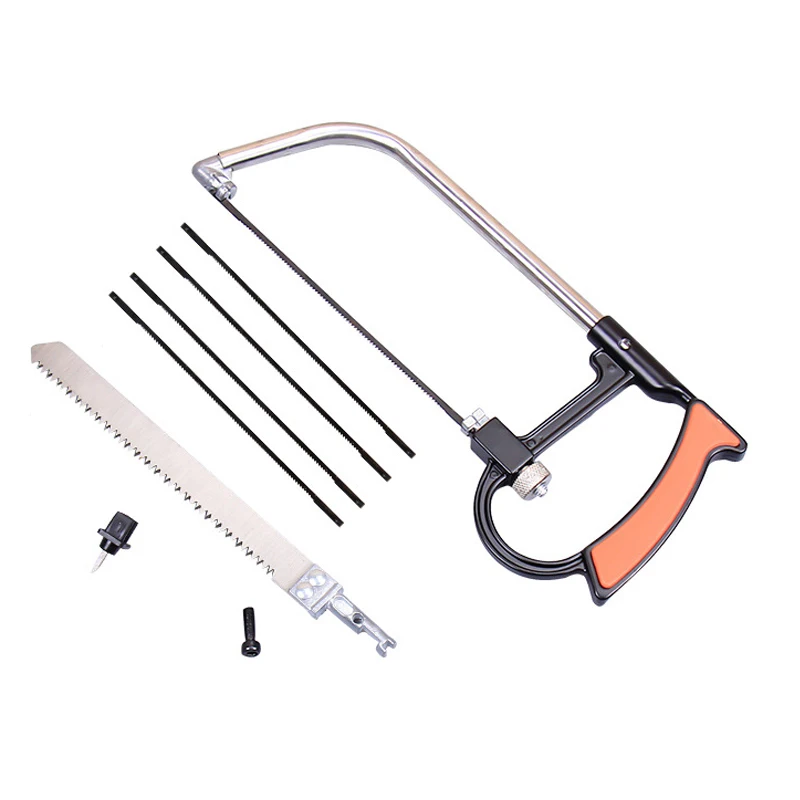

8in1 Saw Multi Purpose Hand DIY Steel Saw Metal Wood Glass Saw Kit 6 Blades Woodworking Metalworking Model Hobby Tool