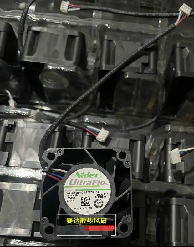 4-проводной вентилятор охлаждения сервера Nidec W40S12BMD5-57T05HF4 DC 12 В 0.64A 40x40x28 мм