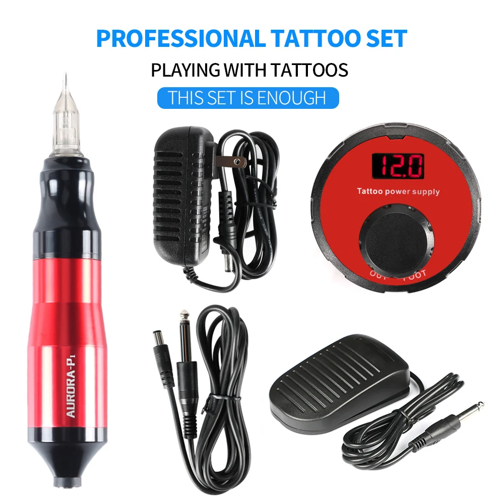 

Профессиональный набор для тату-машинки, поворотная ручка, моторная ручка, мощность волшебника, 360 градусов, ножная педаль, переключатель, б...