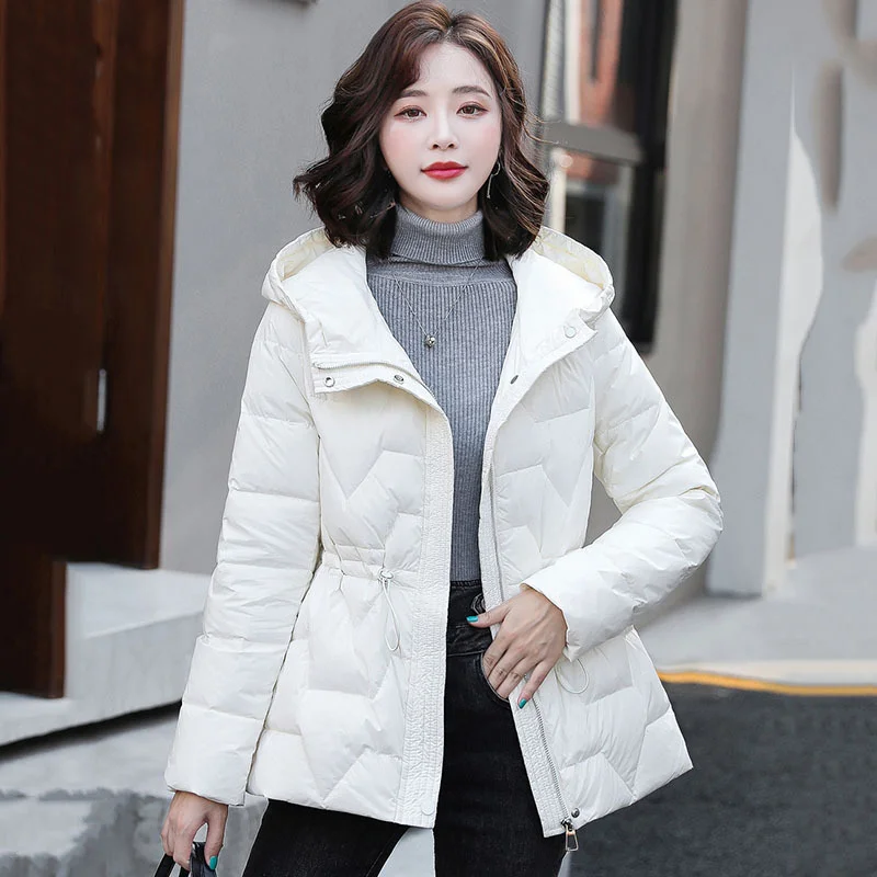 

Down jacket for women, lightweight and short, 2022 winter new fashionable waistband, slimming and lightweight coat, westernized