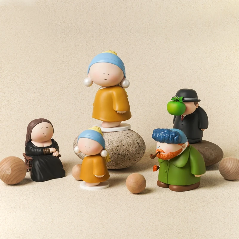 

Мальчики с канавками Ван Гога Мона Лиза девушка с жемчугом домашняя комната пасхальные украшения аксессуары фигурки интерьерные украшения