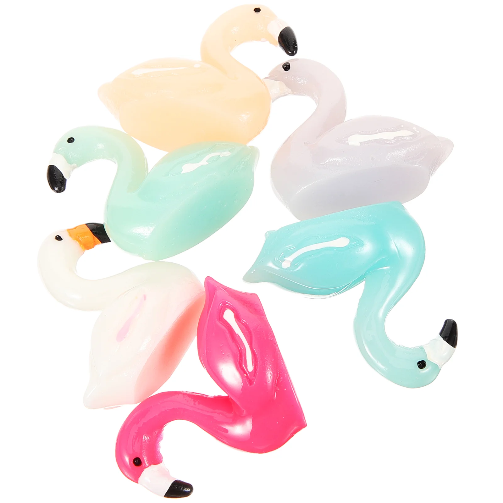 

10 Pcs Micro Landscape Decorative Pot Mini Stuff Animals Toy Flamingos Small Toys Plastic Yard Miniatures Party Garden