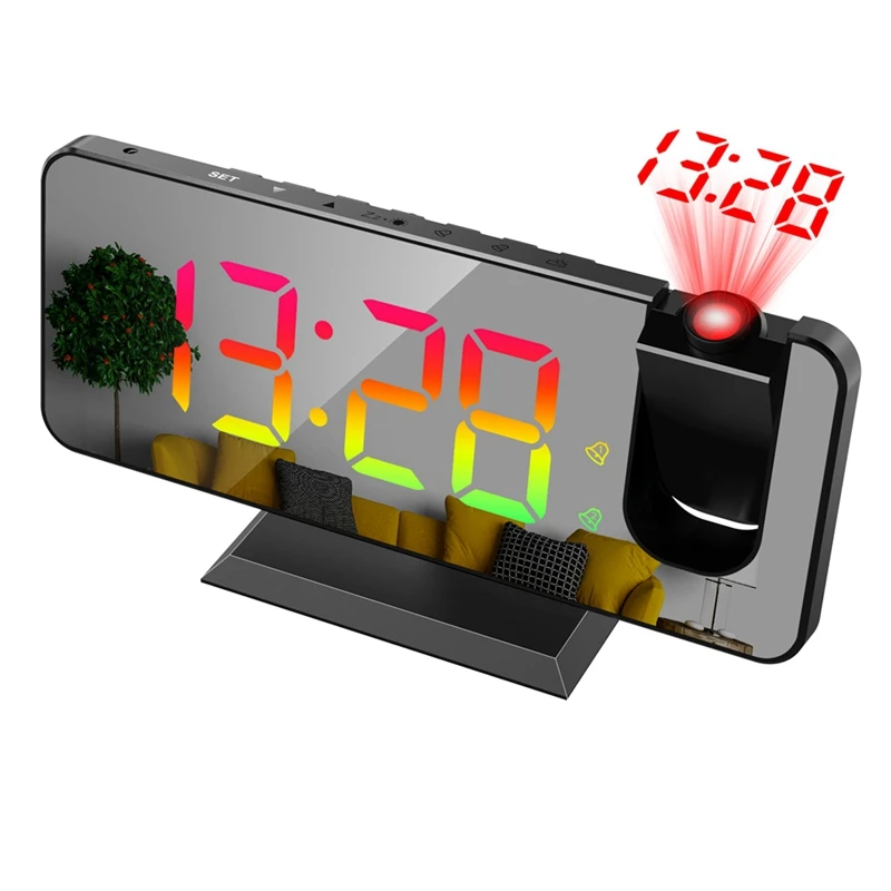 1 Set Projection Alarm Clock For Bedroom Ceiling Digital Rad