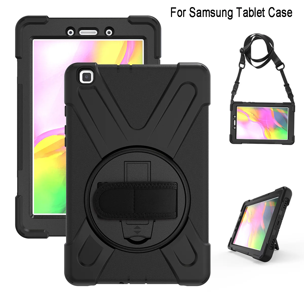 

Противоударный чехол с подставкой на 360 градусов, наплечный ремешок, детский чехол для Samsung Galaxy Tab A 8,4, 2020, T307, S6, T860, S7, T970, P610