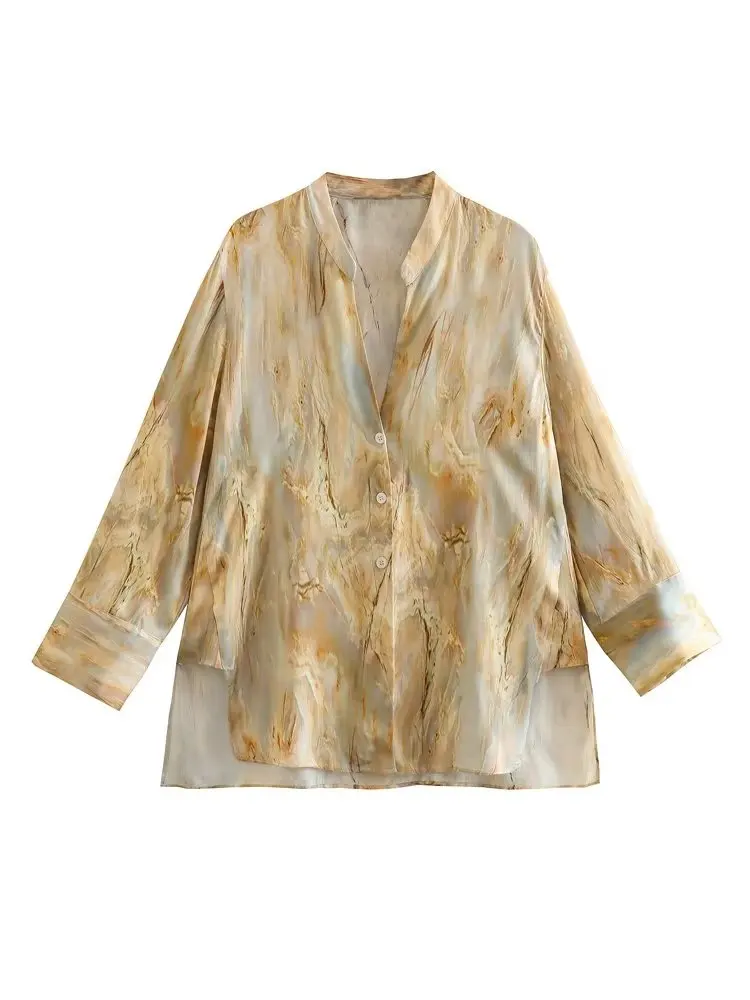 

ZXQJ 2023 женские модные асимметричные блузки с завязкой, винтажные женские рубашки с длинным рукавом и пуговицами спереди, шикарные топы