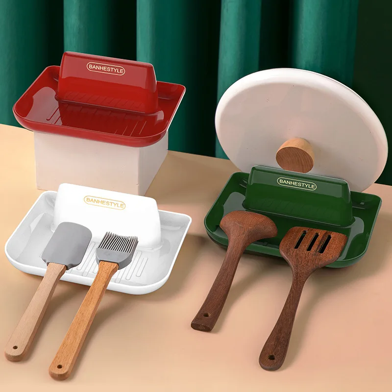 

Multi-Function Pot Cover Rack Spatula Rack Spoon Storage Rack Household Chopsticks Countertop Pad Kitchen Storage Tools