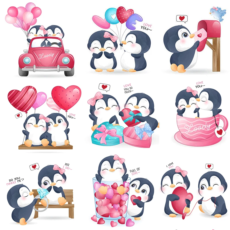 

Cartoon Penguin Christmas Valentine's Day Cutting Dies and Clear Stamps For DIY Scrapbooking/Card Making/Album Decorative Crafts