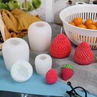 3d strawberry candle silicone mold handmade aromatherapy candle wax mould fondant chocolate resin molds home handcraft decor