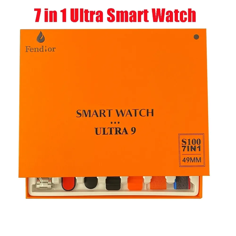 

2023 S100 ультра Смарт-часы 7 в 1 ремешок Ultra 9 49 мм Bluetooth Вызов Смарт-часы серии 8 часы для Ios и Android PK JS U9 Ultra