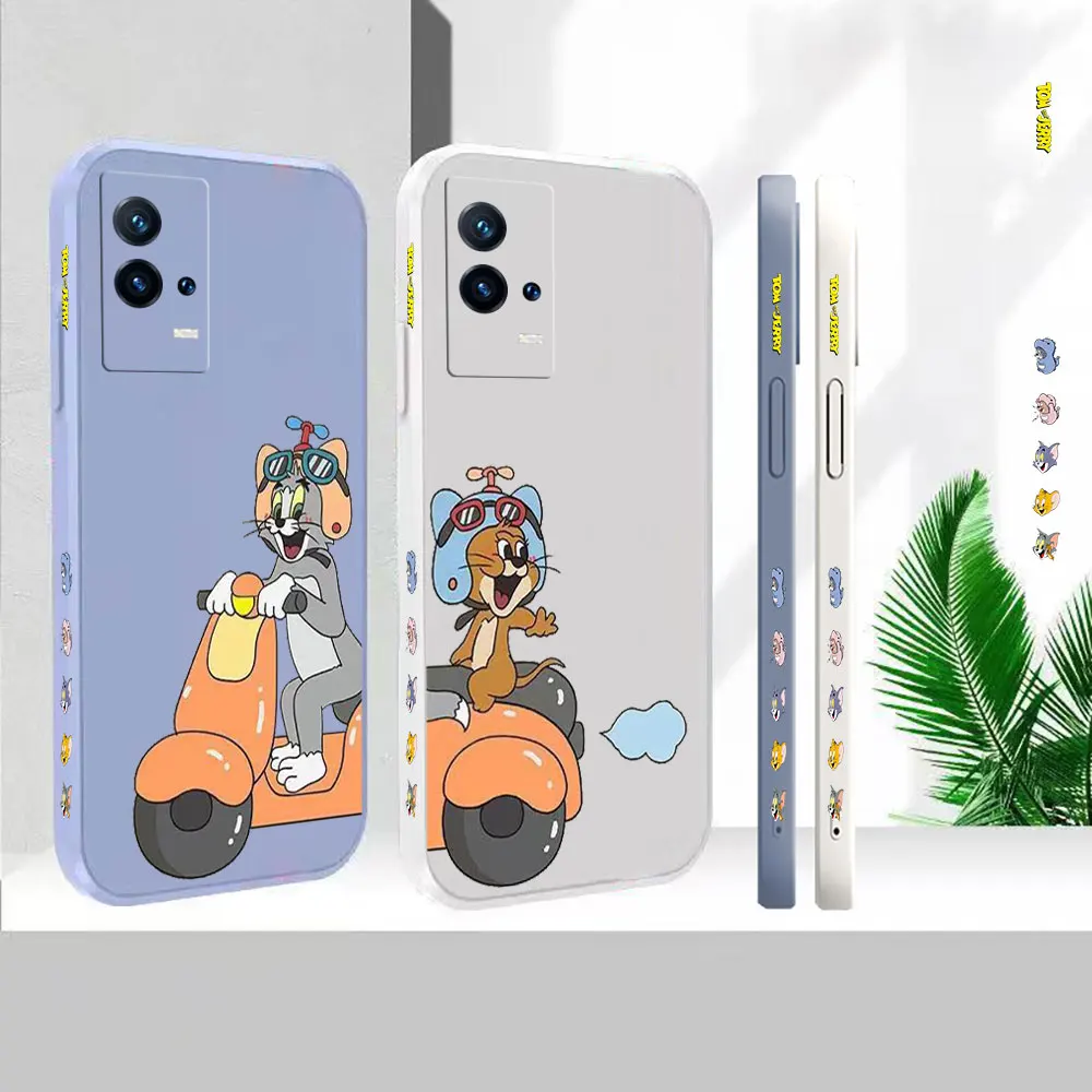 

Liquid Silicone Phone Case For VIVO IQOO 11 10 9 8 7 5 Z7 Z6 Z5 Z3 Neo 7 6 5 5S 3 Colour Funny Tom And Jerry Cover Fundas Cqoues