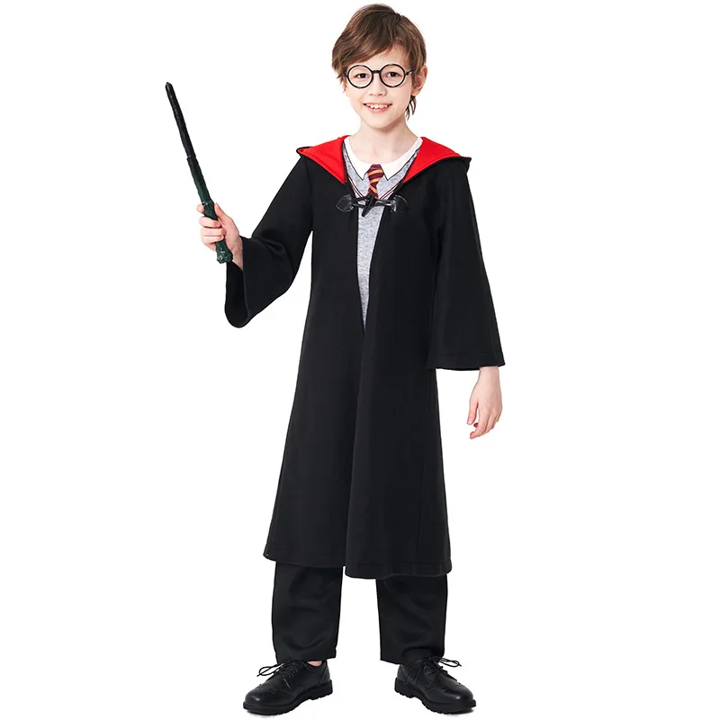 

Magician Wizard Magic Staff Wand Halloween Costumes for Kids Superhero Student Cloak Cosplay Anime Costumes Fantastic Suits