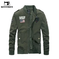 kenntrice 2022 new bomber jackets for men stylish trend cotton aviator coat classic slim fit stand collar wild mens clothing