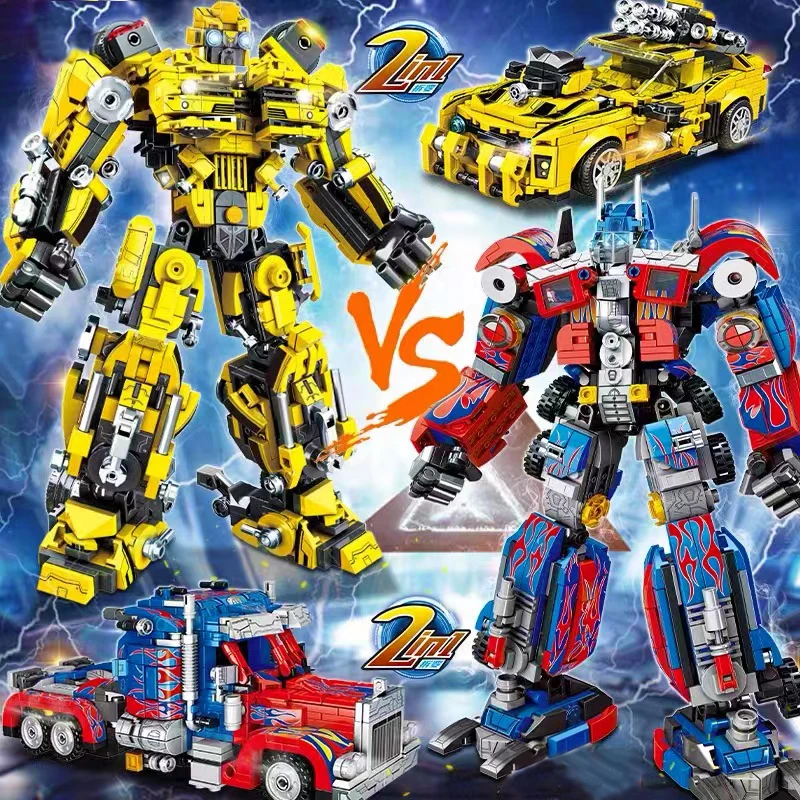 

2 in 1 Bumblebee Transformation Robot Building Block Mechanical Deformation City Car Truck Bricks Toys For Kid Birthday Gift MOC