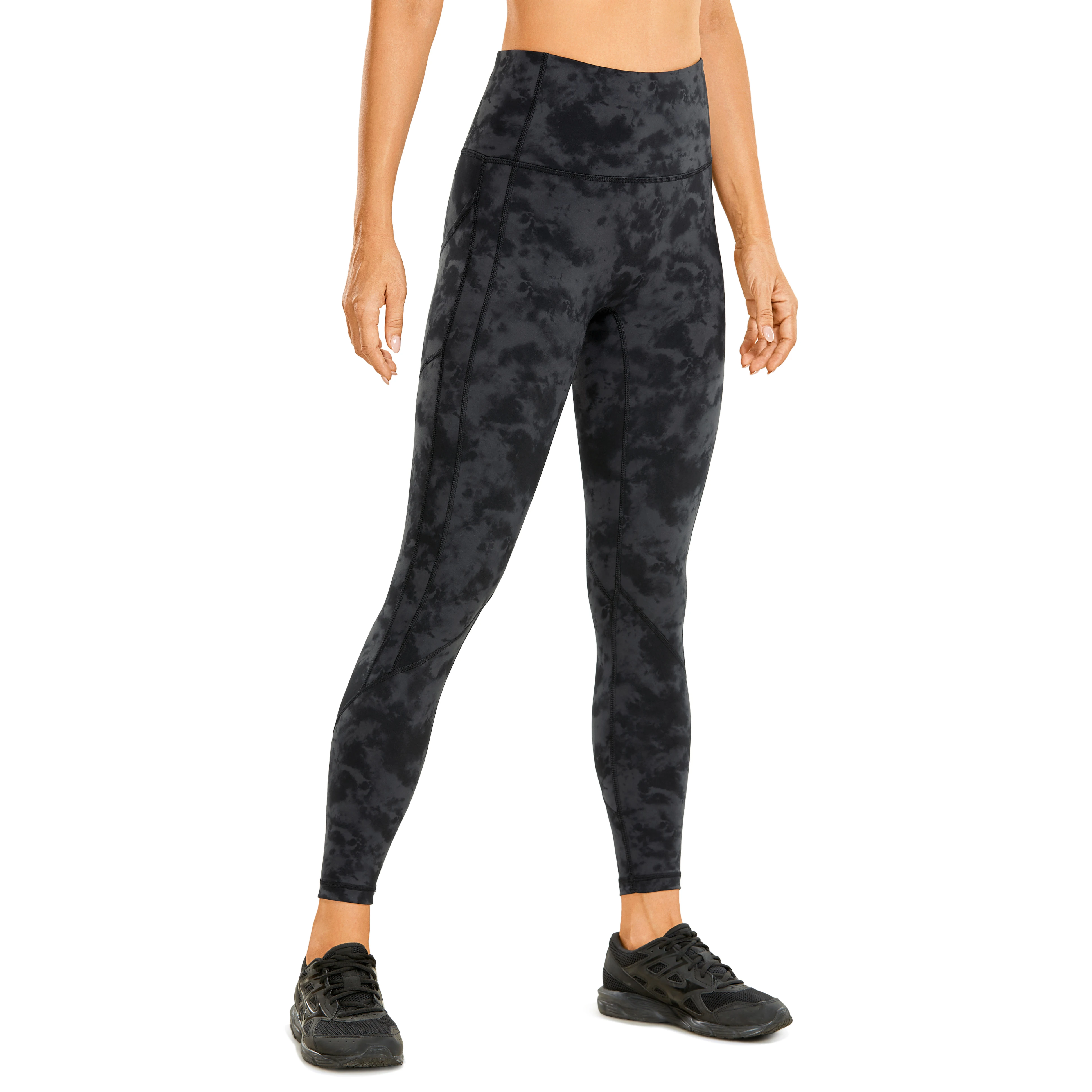 Naked Feeling Workout Leggings - 23 Inches No Front Seam Yoga Pant with Pockets High Waisted