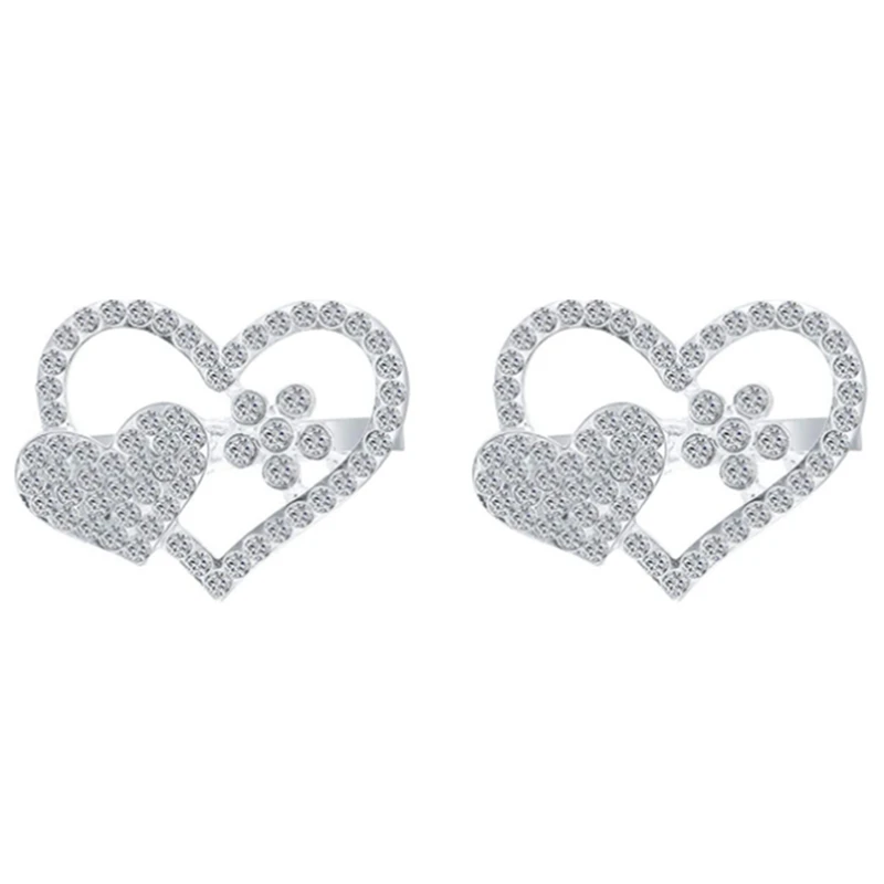 

8Pcs Valentine Napkin Ring Holder Buckle Heart Love Napkin Rings Metal Alloy Heart Napkin Ring