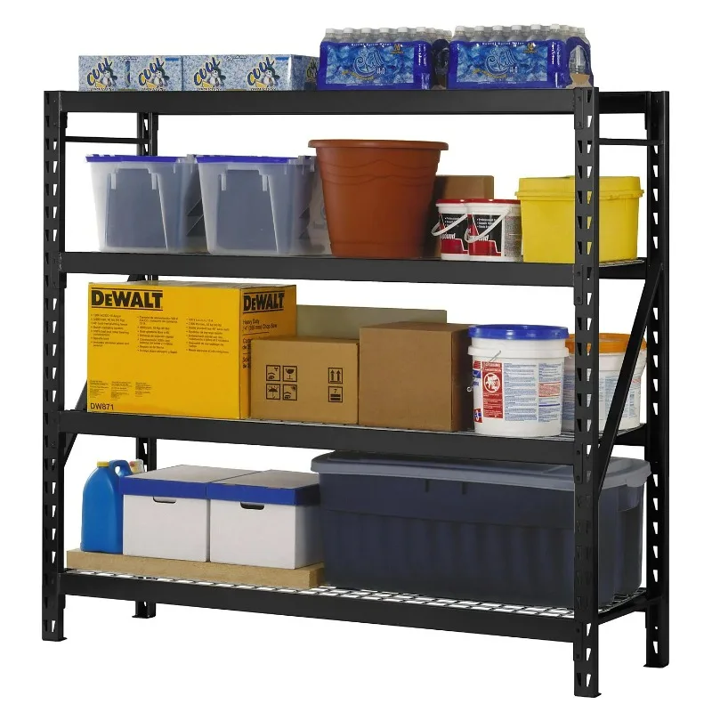 

Muscle Rack 77"W x 24"D x 72"H 4-Tier Welded Steel Storage Rack, Black