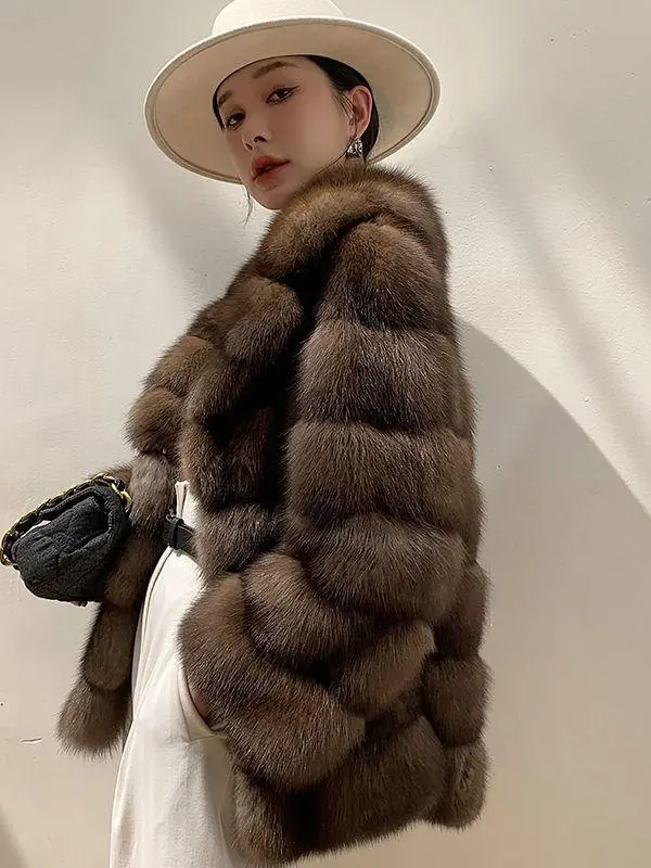 2024 зимняя новая импортная русская верхняя одежда из меха норки Zibeline Starry Sky