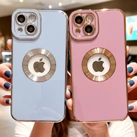 luxury soft electroplated phone case for iphone 11 12 13 pro max xs x xr 7 8 plus mini hollow out silicone cases cover