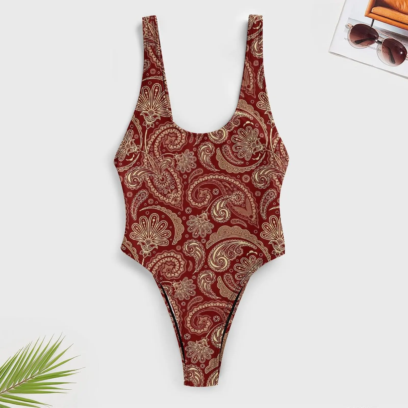 Винтажный женский слитный купальник с эффектом пуш-ап