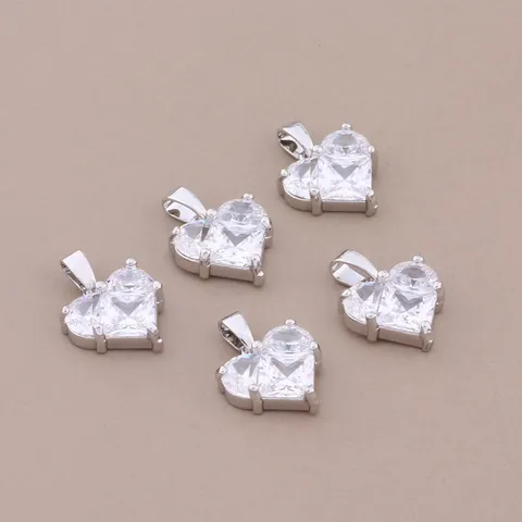 Подвески из латуни с цирконом, золотого цвета, 5 шт.