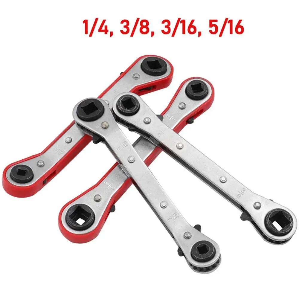 

1PC Double-Headed Square Ratchet Wrench Household Disassembly Screw Multi-Function Wrench Air Conditioning Valve Car Repair Tool