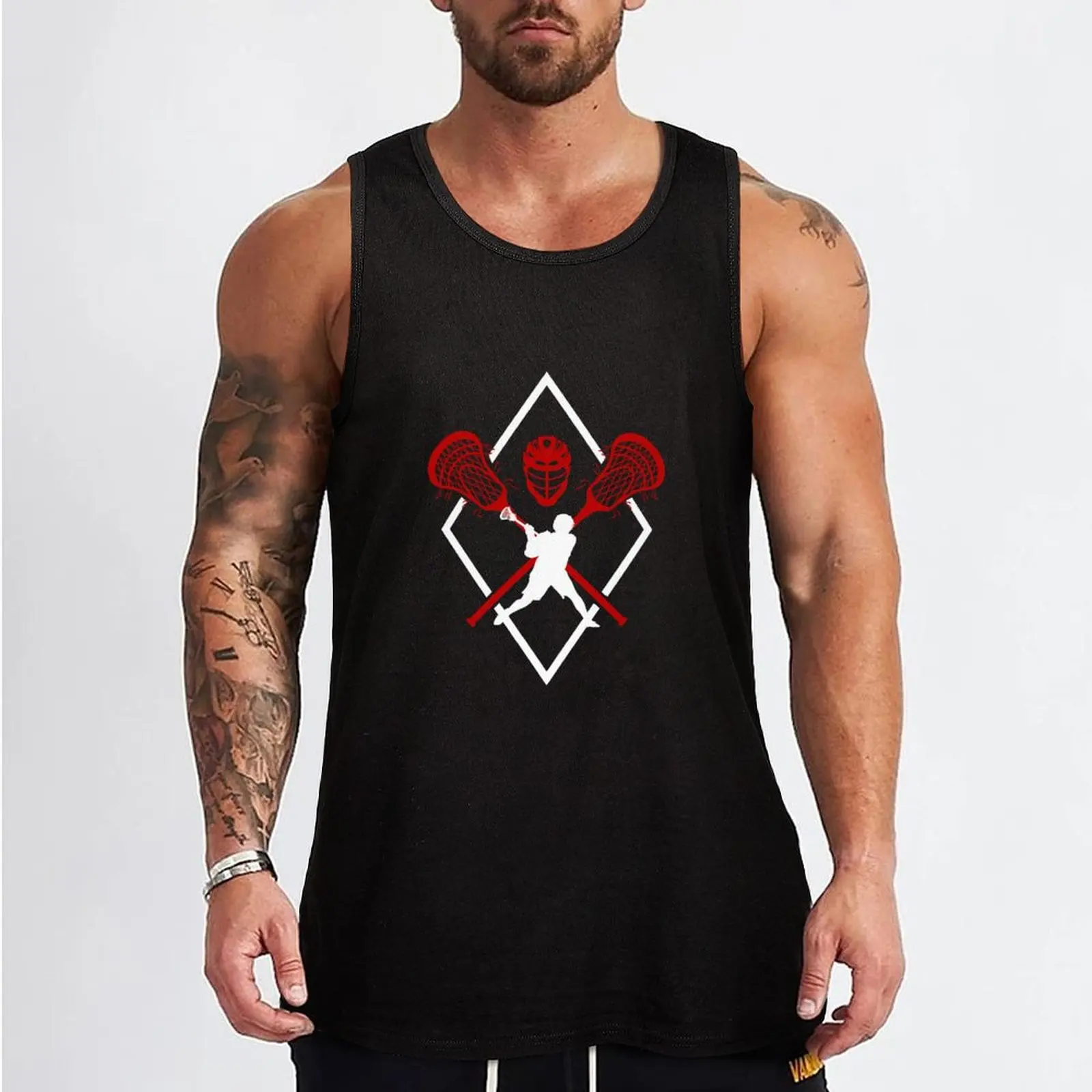 Lacrosse LAX Tank Top одежда мужская Мужская летняя футболка