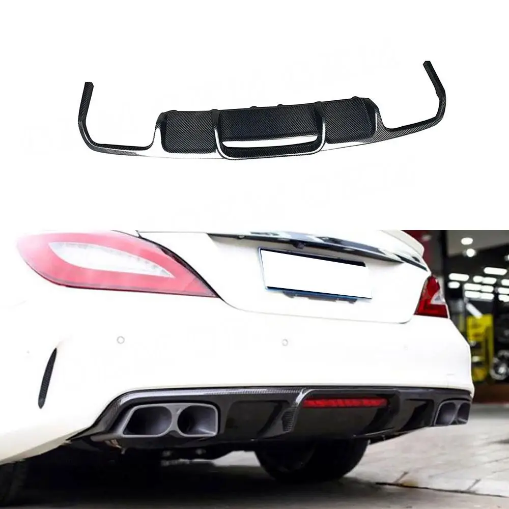 

Carbon Fiber Rear Lip Diffuser Spoiler For Mercedes Benz CLS Class W218 CLS350 CLS63 AMG Sport 2012-2017 FRP Bumper Protector