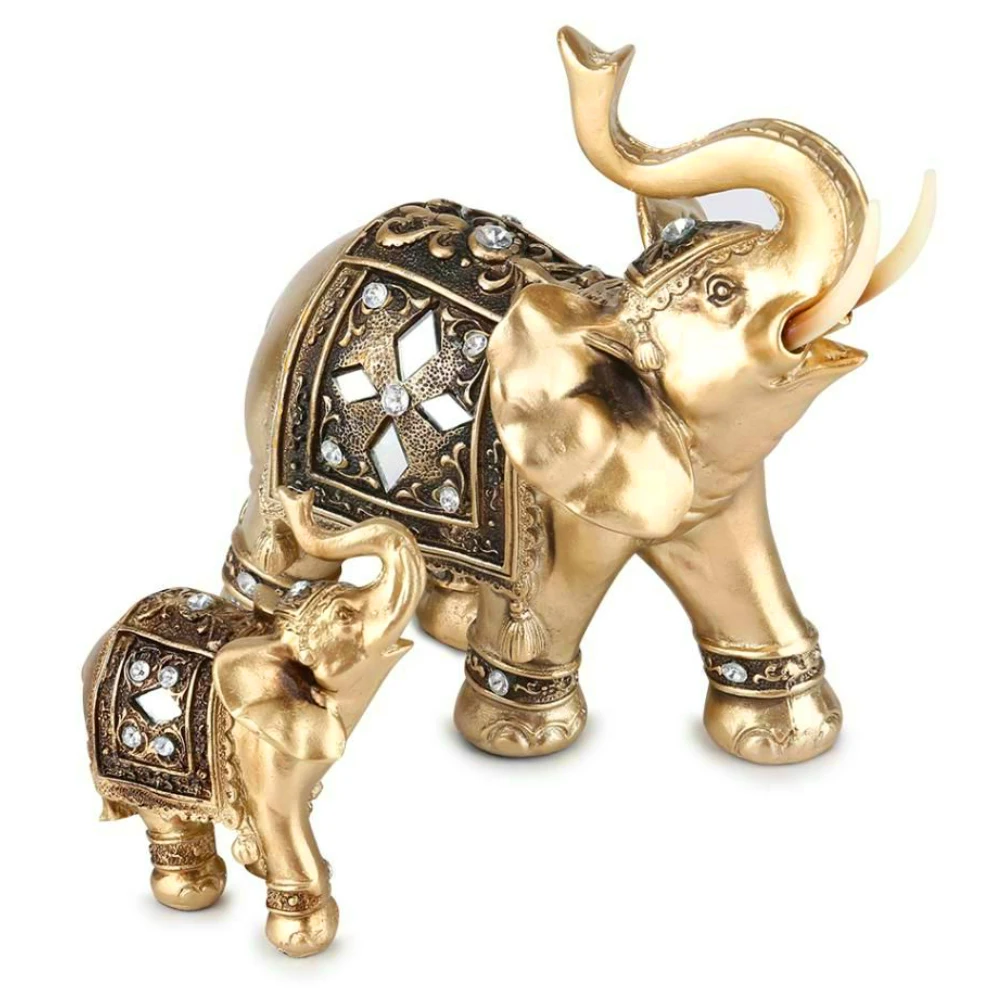 

Elephant Statue Ornament Figurine Vintage Resin Craft Sculpture Home Decoration Garden Decors Accessories Resin Embellishments