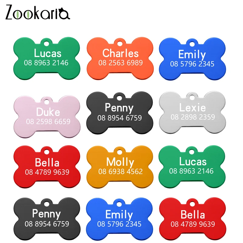 

Colorful Anti-lost Dog ID Tags Customized Dog Collar Name Plate Personalized Pet Collar for Dogs Engraved Pet Puppy Tag Supplies