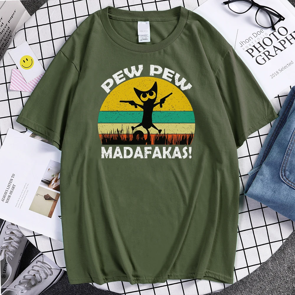 

Маленькая кошка Pew Mdafakas, крутые футболки с принтом, Модные Винтажные футболки, Высококачественная Мужская футболка, летние мягкие футболки ...