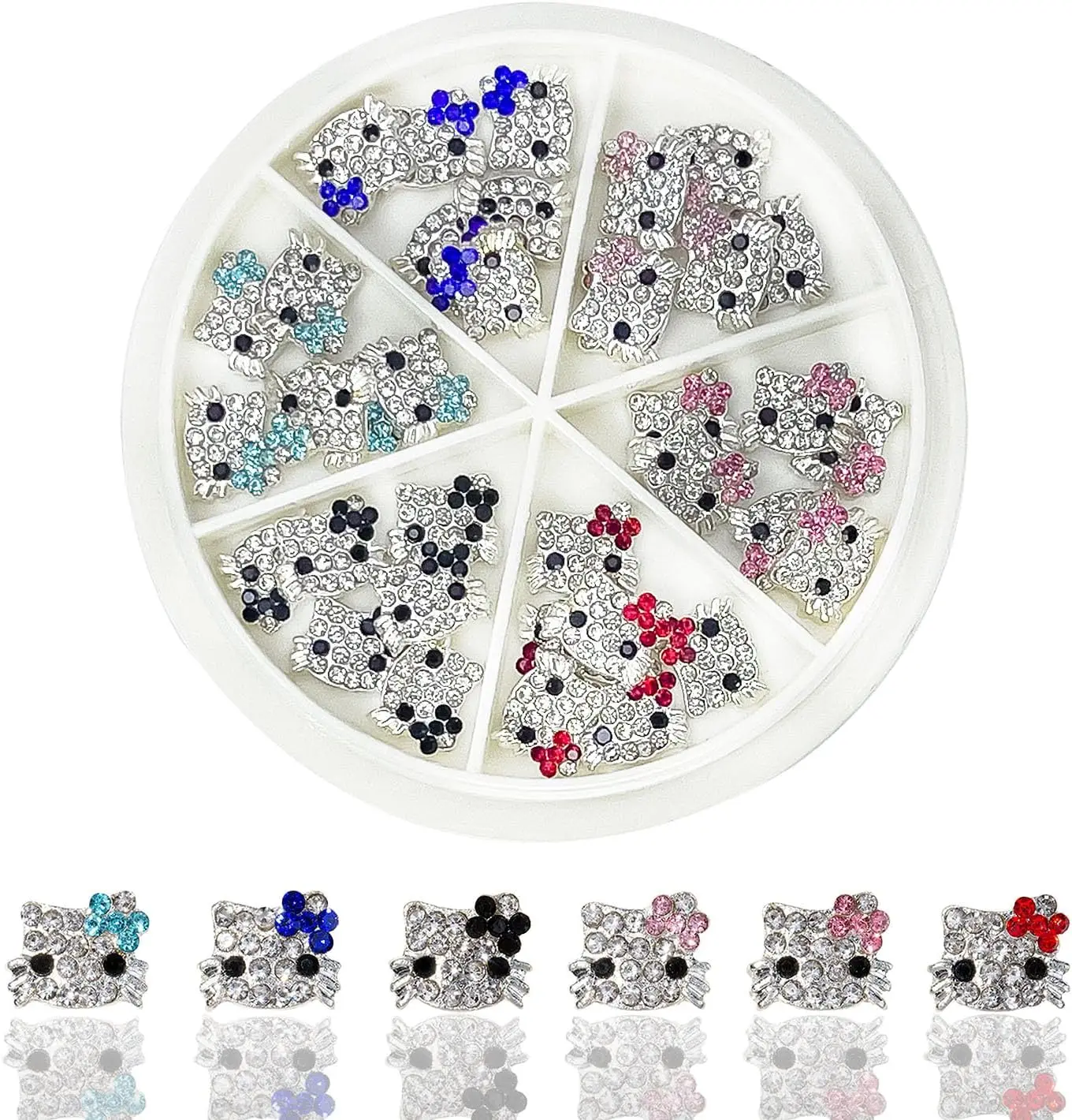 36 шт. стразы 3D подвески для ногтей Hello Kitty каваи металлические сверкающие