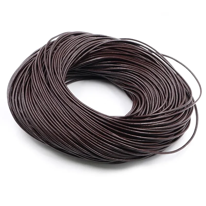 4 Color Genuine Cow Leather Round Thong Cord DIY Bracelet Findings Rope String For Jewelry Making