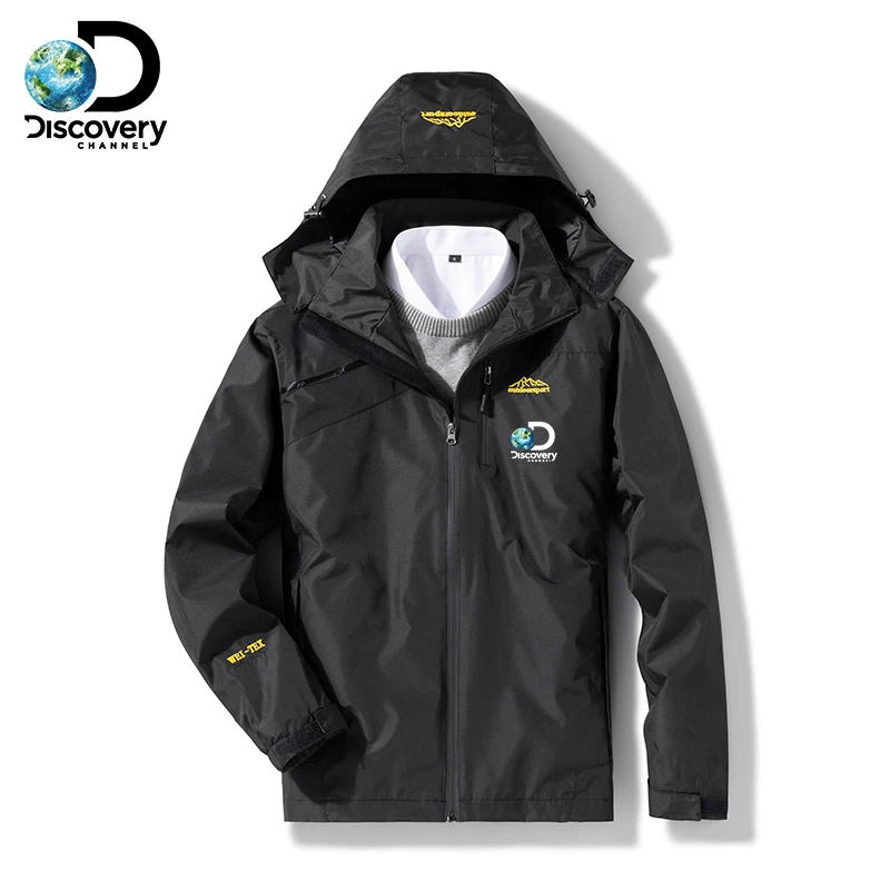 

Discovery Channel Autumn and Winter Men's Outdoor Climbing Jacket Waterproof Hooded Windbreaker Casual Military Tactical Jacket