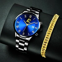 2022 fashion mens simple watch luxury stainless steel calendar quartz wristwatch men business bracelet watches relogio masculino