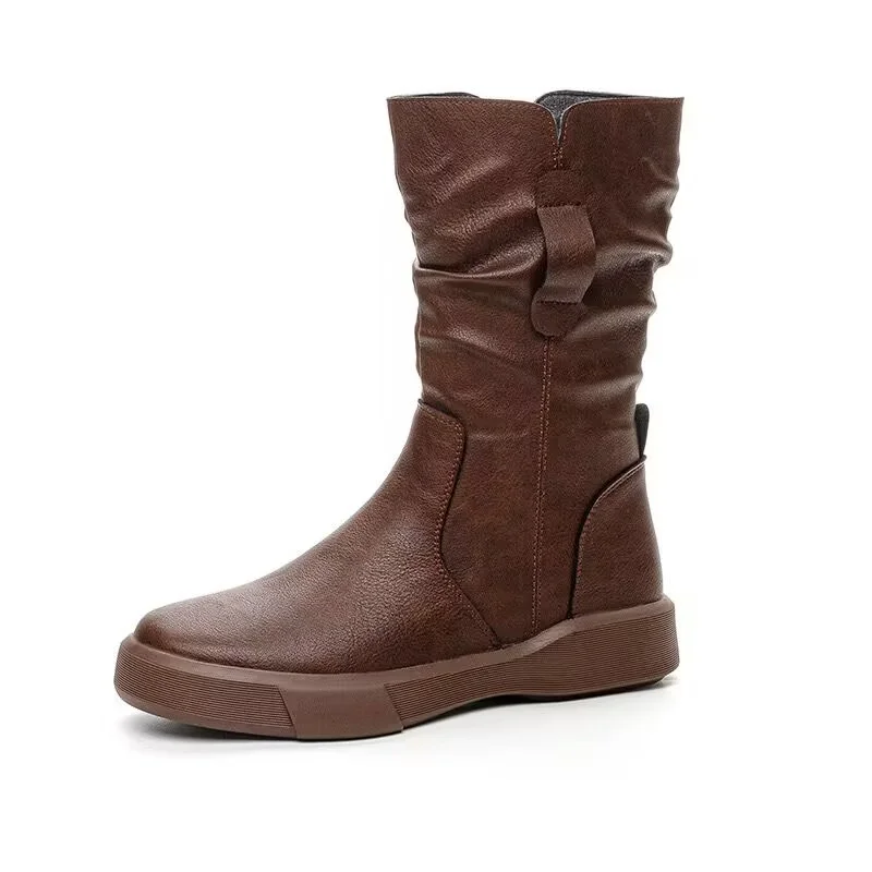 Женские высокие ботинки на плоской подошве зимние трендовые спортивные уличные