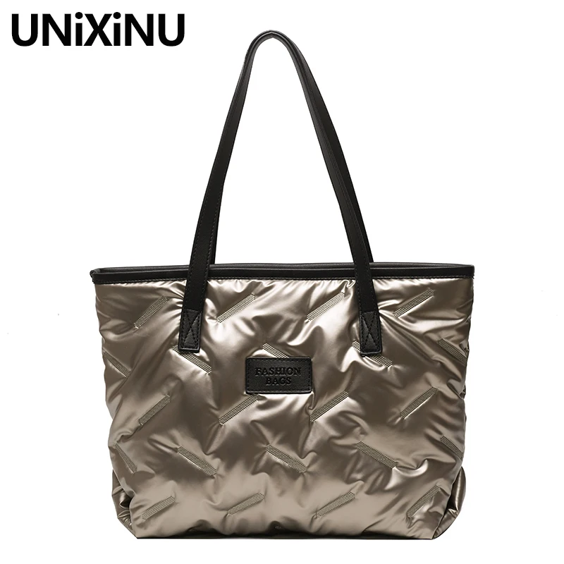 

Модная женская сумка-тоут с хлопковой подкладкой, зима 2023, вместительная однотонная женская сумка на плечо, дамские сумочки