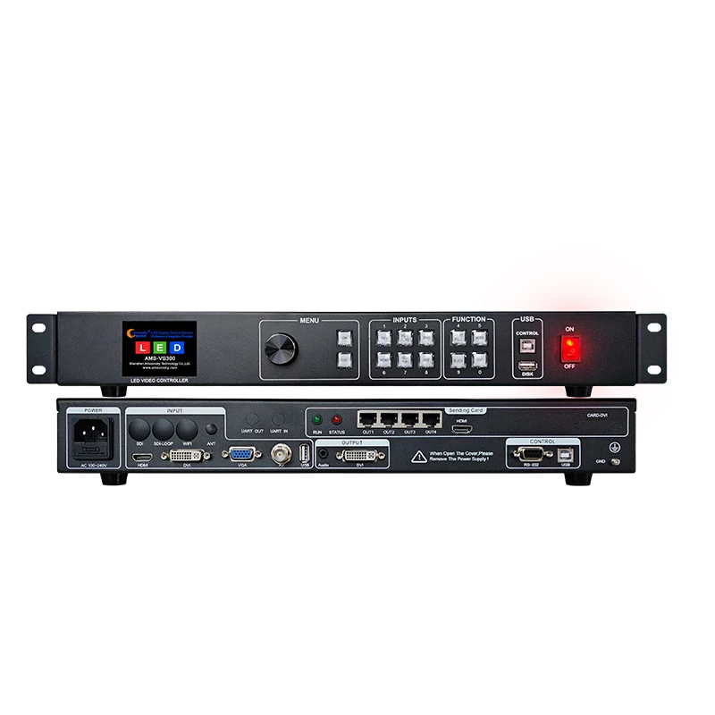 Фото Контроллер видеоэкранов Amoonsky 2-в-1 LED VS300 с поддержкой карт Novastar MSD300, MSD600, Wi-Fi и SDI-удлинения №1