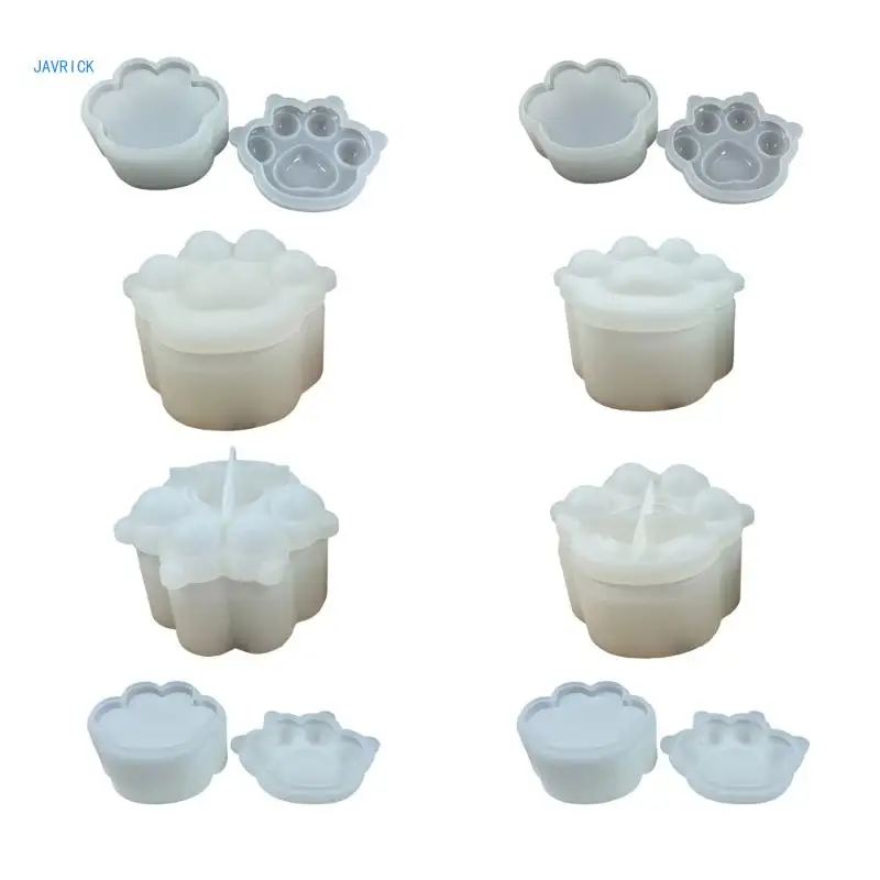 

3D Paw Container Silicone Mold Epoxy Resin Mold DIY Storage Box Tool Plaster Crafts Making Supplies Nonstick