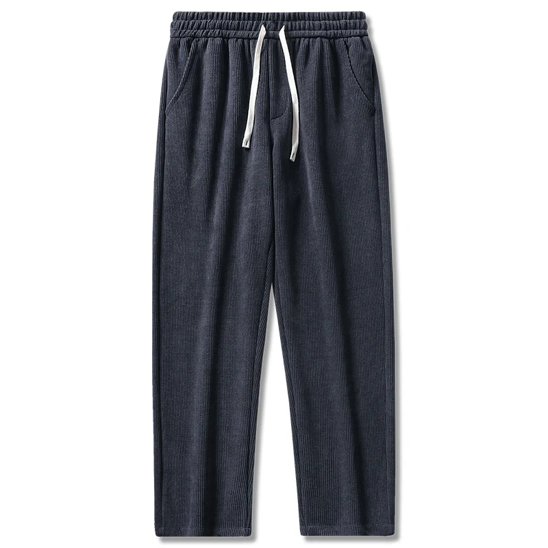 Autumn Winter Chenille Fabric Sweatpants Men Joggers Sport Trousers Streetwear Loose Casual Iron-free Drape Straight Long Pants