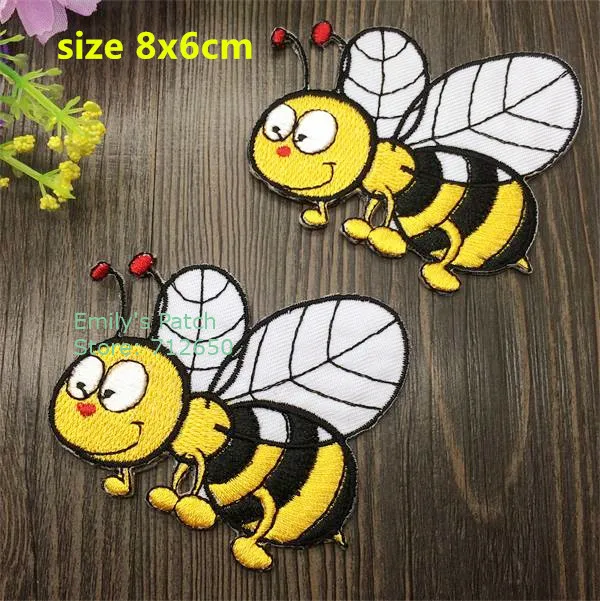 Бесплатная доставка 10 шт. вышитые патчи в виде пчелиных стрекоз аппликация для