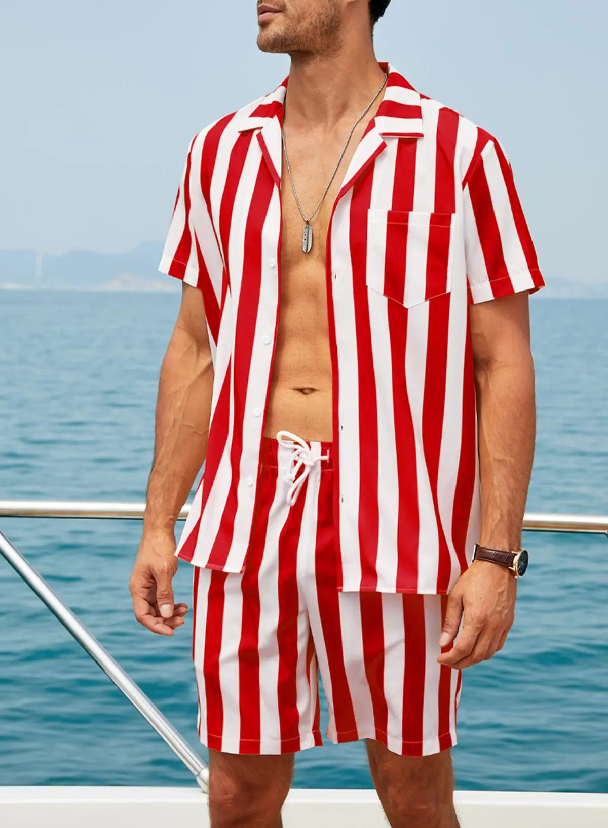 Мужской комплект яхты из двух предметов эластичная дышащая рубашка с коротким