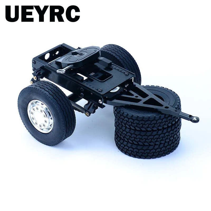 

1:14th Scale Metal Single Axis Transit Trailer Set for Tamiya RC Truck Tipper SCANIA 770S VOLVO BENZ MAN TGX Car Accessories Toy